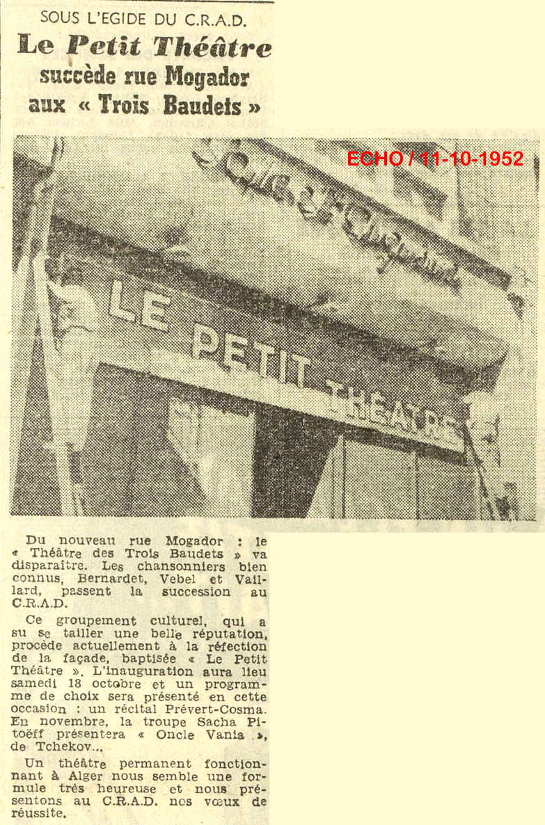 SOUS L'ÉGIDE DU C.R.A.D.