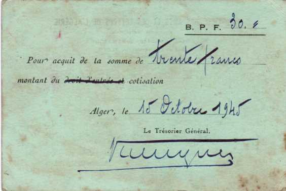 SOCIETE des ARTS et des LETTRES de l'ALGERIE 