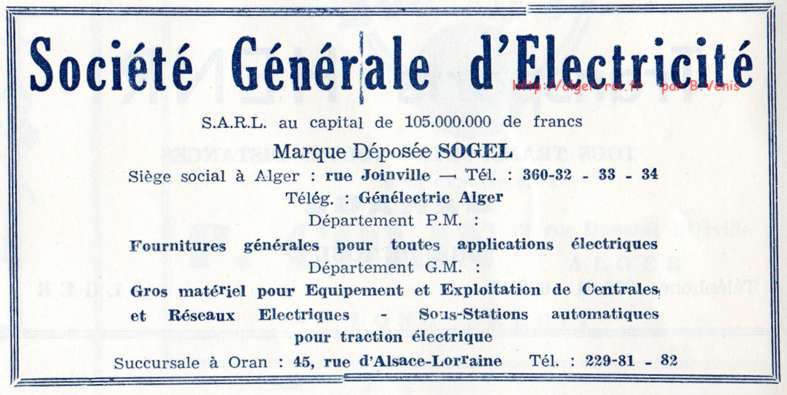 SOCIETE GENERALE D'ELECTRICITE